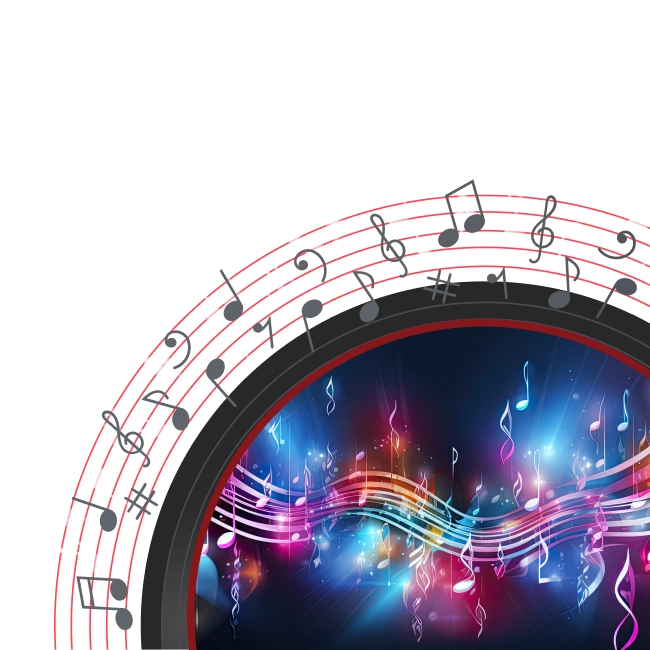Colourful Music Note Image For Without Chorus Karaoke Category